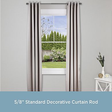 Kenney 5/8” Diameter Beckett Standard Decorative Adjustable Curtain Rod Set