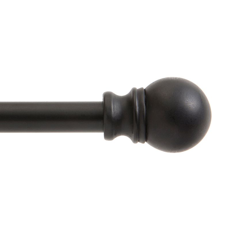 Kenney® Davenport 1/2  Petite Café Decorative Window Curtain Rod  48-86   Matte Black