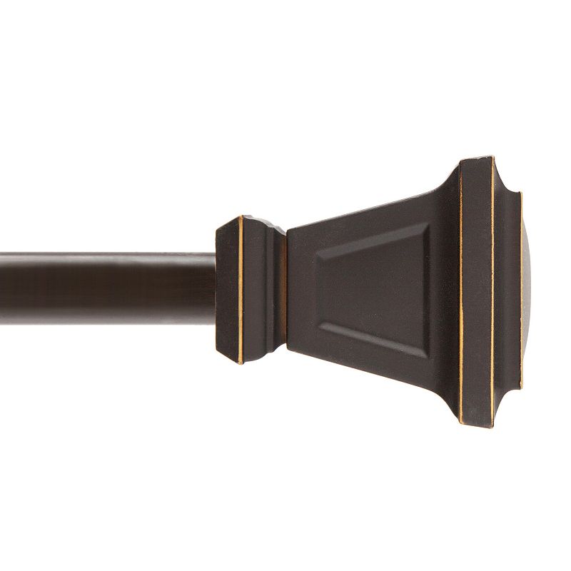 Kenney Seville 5/8" Standard Decorative Window Curtain Rod, 90-130", Oil Rubbed Bronze