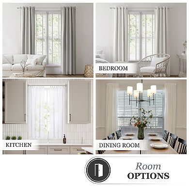Kenney 5/8” Diameter Kendall Standard Decorative Adjustable Curtain Rod Set