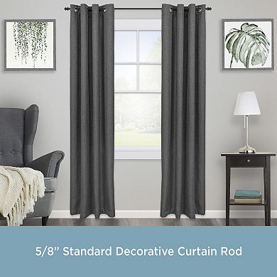 Kenney 5/8” Diameter Kendall Standard Decorative Adjustable Curtain Rod Set