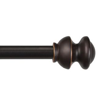Kenney 5/8” Diameter Kendall Standard Decorative Adjustable Curtain Rod Set