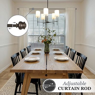 Kenney 5/8” Diameter Glendale Standard Decorative Adjustable Curtain Rod Set