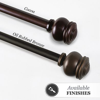Kenney 5/8” Diameter Glendale Standard Decorative Adjustable Curtain Rod Set