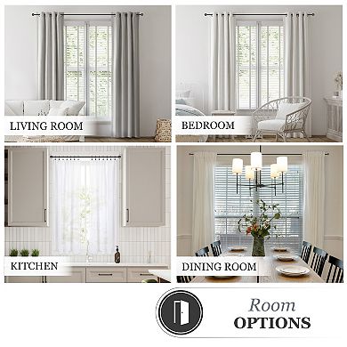 Kenney 5/8” Diameter Glendale Standard Decorative Adjustable Curtain Rod Set