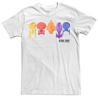 Men's Star Trek Captain Ships Rainbow Fleet Tee
