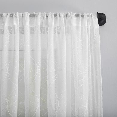 No 918 Tamaryn Embroidered Trellis Sheer Rod Pocket Window Curtain