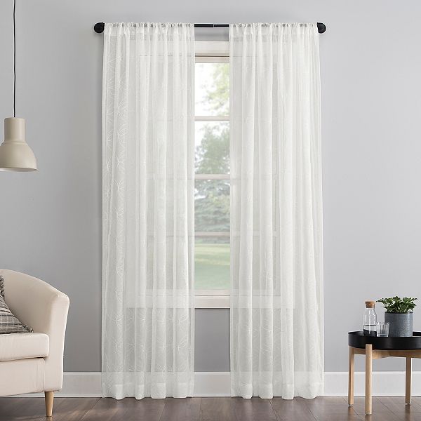 No. 918 Tamaryn Embroidered Trellis Sheer Rod Pocket Window Curtain