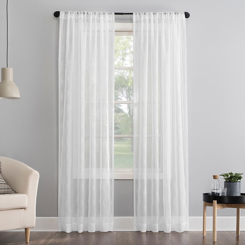 Tamaryn Embroidered 50" x 84" Sheer Curtain Panel