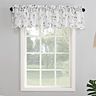 No 918 Delia Embroidered Floral Sheer Rod Pocket Curtain Valance