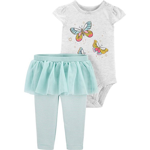 Baby Girl Carter's 2-Piece Butterfly Bodysuit & Tutu Leggings Set