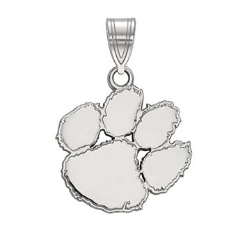 LogoArt 10k White Gold Clemson Tigers Medium Pendant