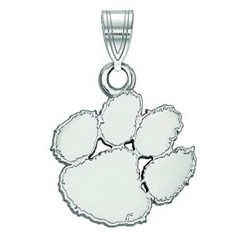 LogoArt 10k White Gold Clemson Tigers Small Pendant