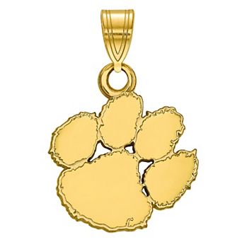 LogoArt Sterling Silver 14k Gold Plated Clemson Tigers Small Pendant