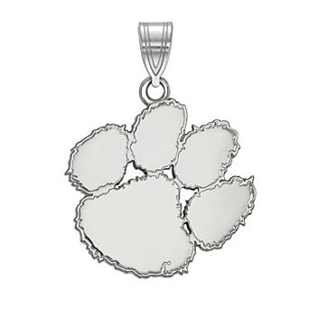LogoArt 14k White Gold Clemson Tigers Large Pendant Charm