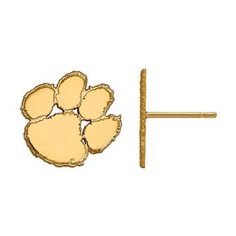 LogoArt 14k Gold Clemson Tigers Small Post Earrings