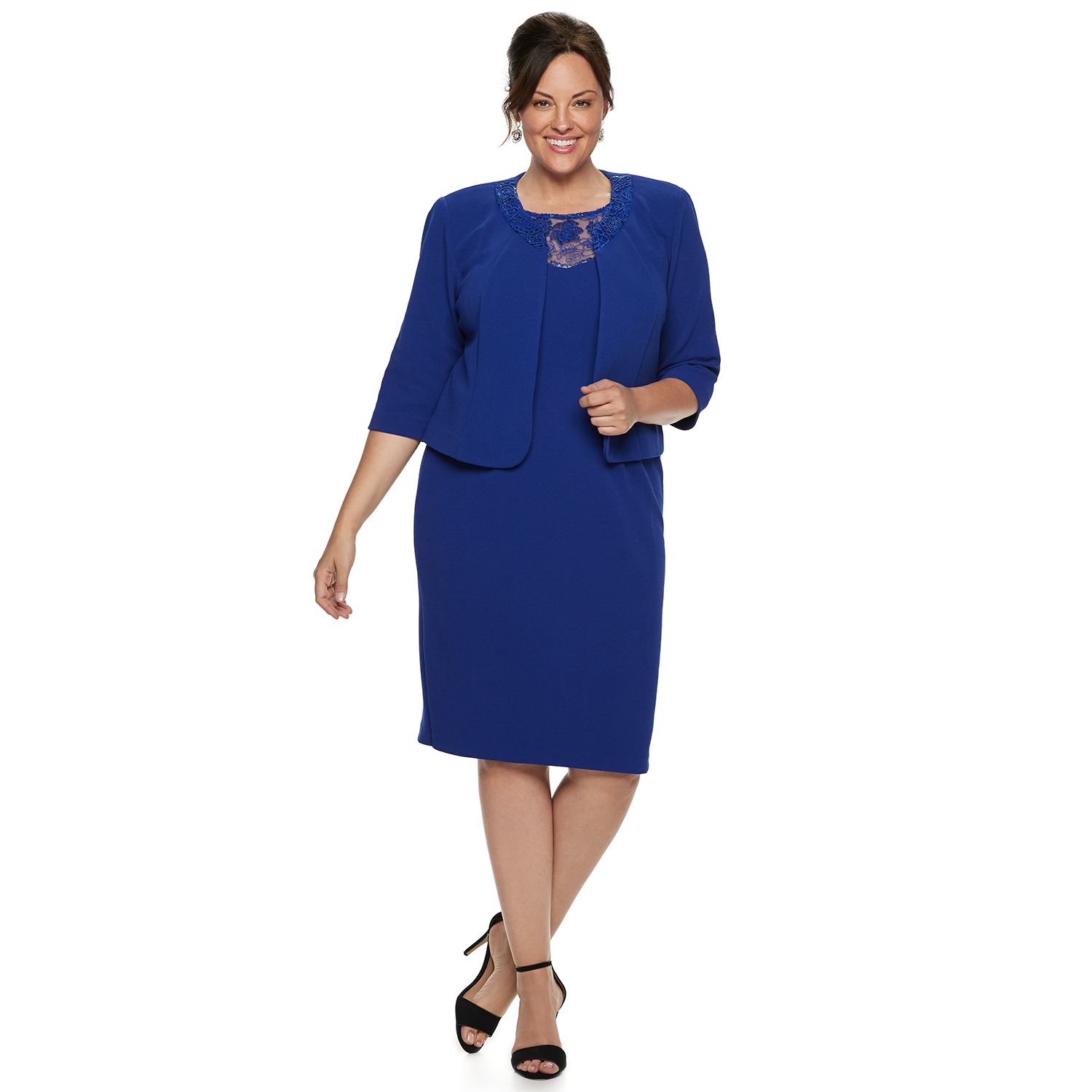 maya brooke embroidered jacket dress