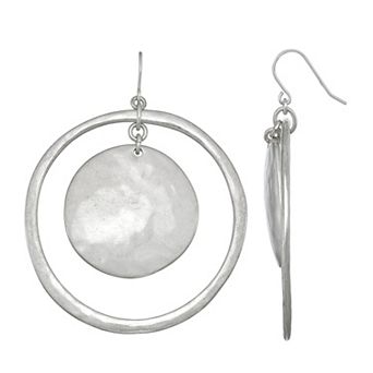 Bella Uno Double Circle Drop Earrings