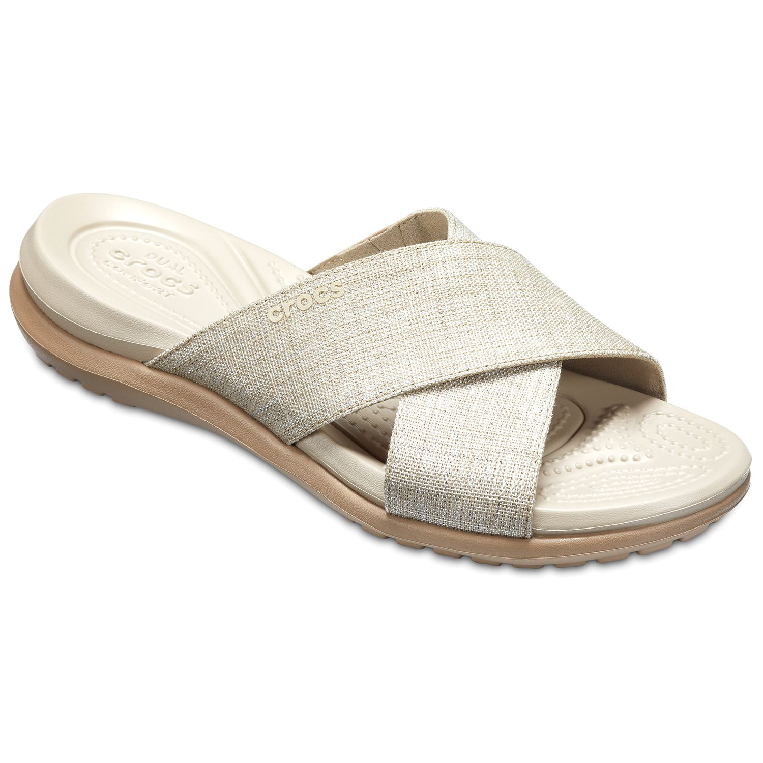 crocs capri shimmer women's slide sandals