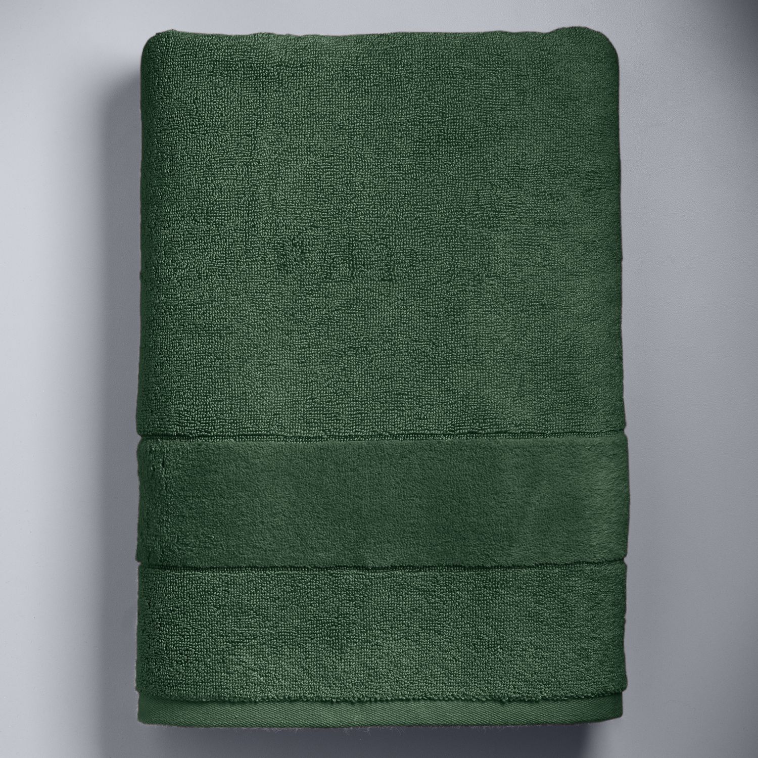 green bath towels