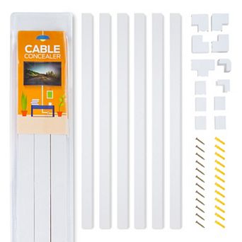 Church Supply 6-Cable Concealer On-Wall Cable Management Raceway Kit