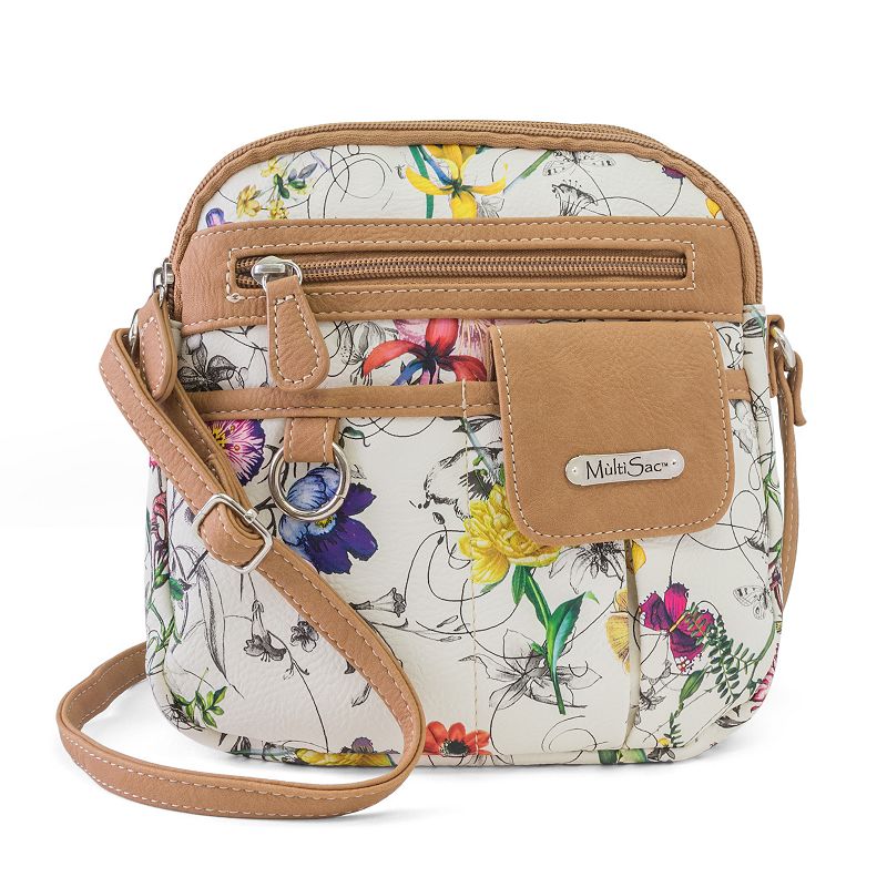 MultiSac Zip Around Crossbody Bag, Floral Hazelnut