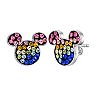Disney's Mickey Mouse Sterling Silver Rainbow Cubic Zirconia Stud Earrings