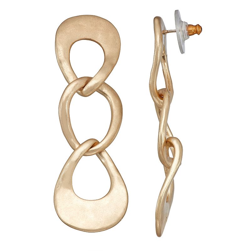 Bella Uno Multi-Link Drop Earrings, Womens, Gold