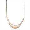 Bella Uno Gold Tone Curved Bar Frontal Necklace