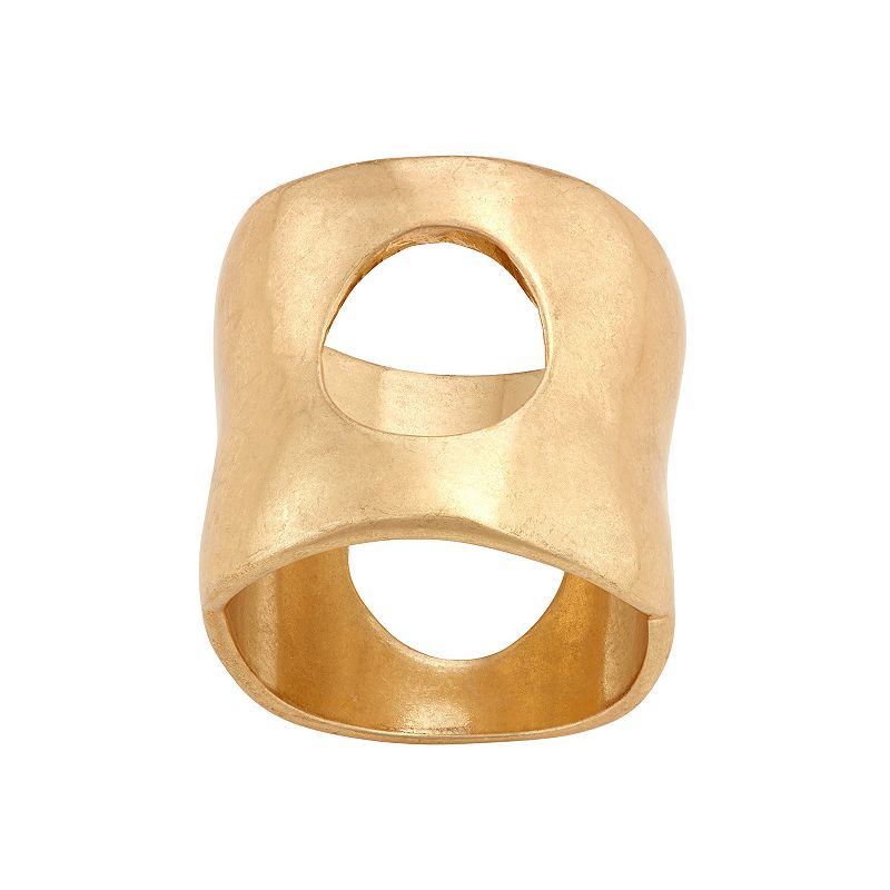 Bella Uno Circle Cutout Ring, Womens, Size: 8, Gold