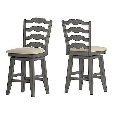 HomeVance Zackery Ladder Back Swivel Dining Chair