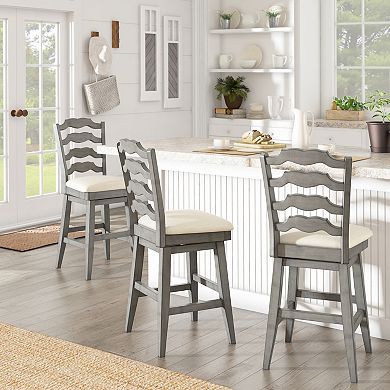 HomeVance Zackery Ladder Back Swivel Dining Chair