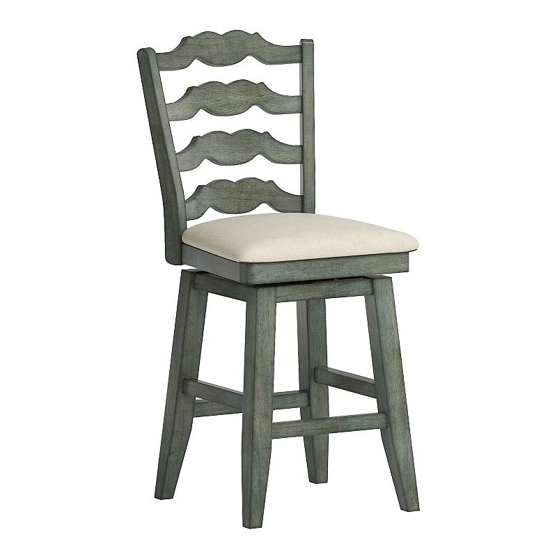 HomeVance Zackery Ladder Back Swivel Dining Chair, Green