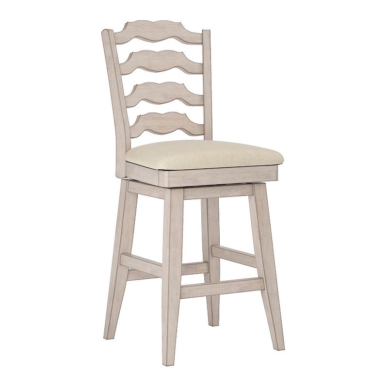 HomeVance Zackery Ladder Back Swivel Dining Chair, White