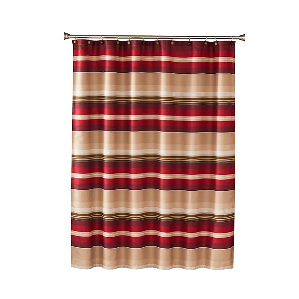 Skl Home Madison Stripe Shower Curtain, Green And Brown Striped Shower Curtain