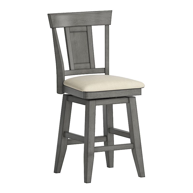 HomeVance Zackery Panel Back Swivel Dining Chair, Grey