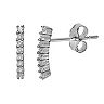 PRIMROSE Sterling Silver Cubic Zirconia Curved Bar Stud Earrings