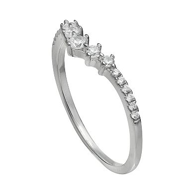 PRIMROSE Sterling Silver Graduated Cubic Zirconia Ring