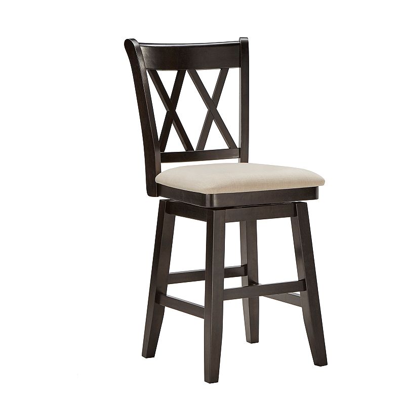HomeVance Zackery Cross Back Swivel Dining Chair, Black