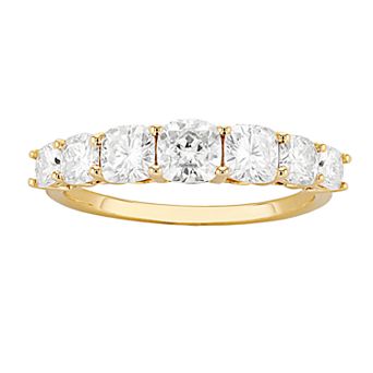 Radiant Fire 14k Gold Lab-Created Moissanite 7-Stone Wedding Band
