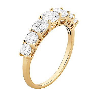 Radiant Fire 14k Gold Lab-Created Moissanite 7-Stone Wedding Band