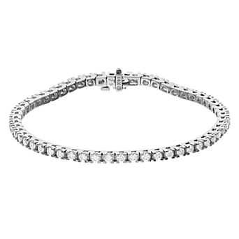 Radiant Fire 14k White Gold Lab-Created Moissanite Tennis Bracelet