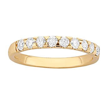 Radiant Fire 14k Gold 1/2 Carat T.W. 9-Stone Lab-Created Moissanite Wedding Band