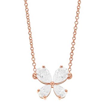 Radiant Fire 14k Gold Lab-Created Moissanite Butterfly Pendant Necklace