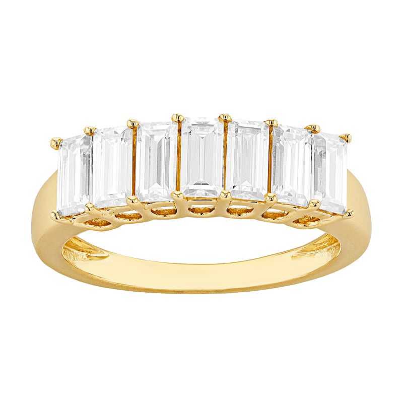 Radiant Fire 14k Gold Lab-Created Moissanite Baguette Wedding Band, Womens