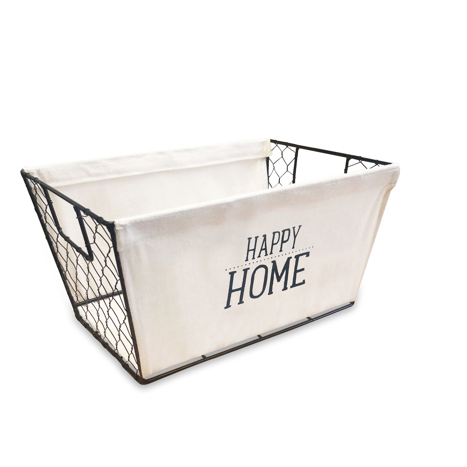 Soho Market Chicken Wire and Canvas Storage Bin