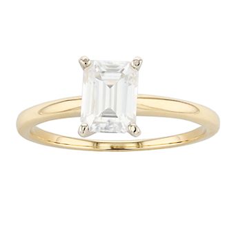 Radiant Fire 14k Gold Lab-Created Moissanite Solitaire Engagement Ring