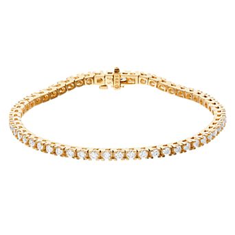Radiant Fire 14k Gold 3 Carat T.W. Lab-Created Moissanite Tennis Bracelet