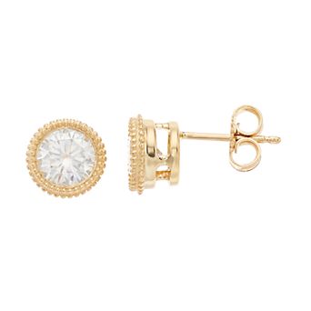 Radiant Fire 14k Gold Lab-Created Moissanite Stud Earrings