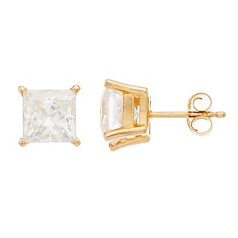 Radiant Fire 14k Gold Lab-Created Moissanite Stud Earrings